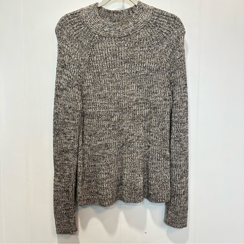 NWOT Banana Republic Neutral Cotton Blend Tan White Black Sweater Size Medium